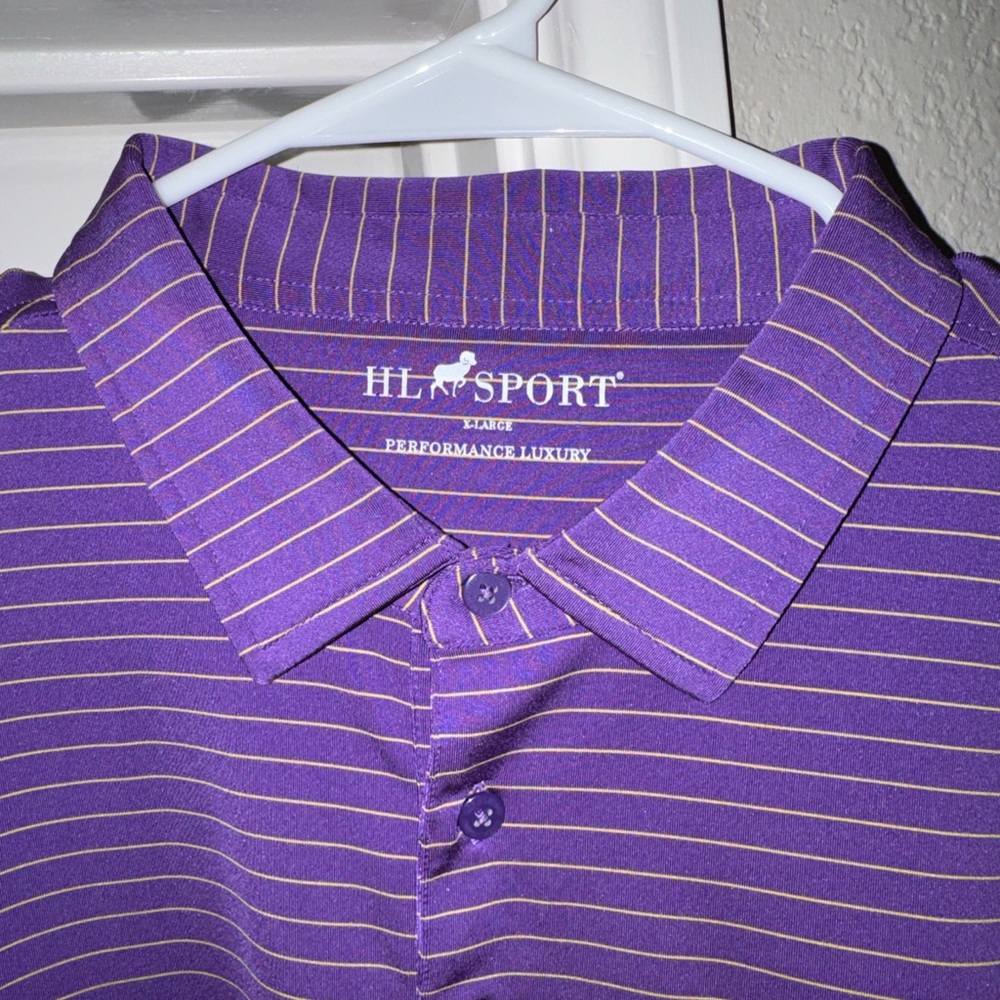 HL Sport Performance Luxury
Beautiful, Purple Striped Men's Polo Shirt
